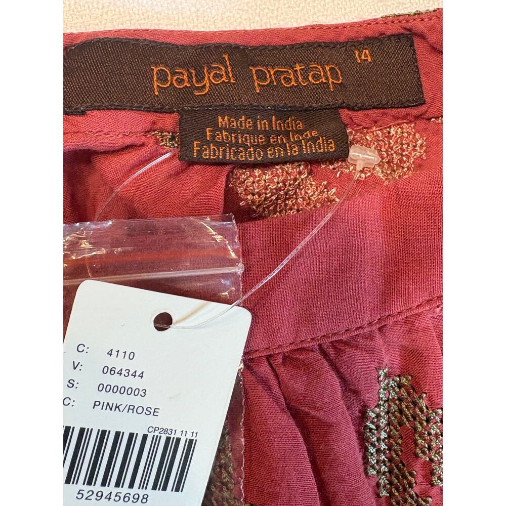 Payal Pratap by Anthropologie Rhododendron Blouse Peasant Top Size 14 NWT - Picture 10 of 14